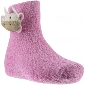 TWINDAY Chaussettes Femme Microfibre DOUDOU TETE 3D Rose