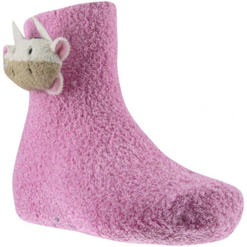 TWINDAY Chaussettes Femme Microfibre DOUDOU TETE 3D Rose