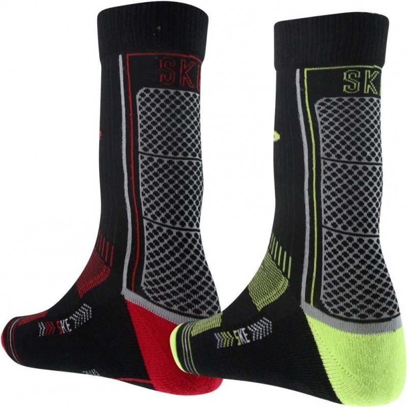 SOCKS EQUIPEMENT Lot de 2 paires de Chaussettes Homme Coton TRAIL Vert Rouge