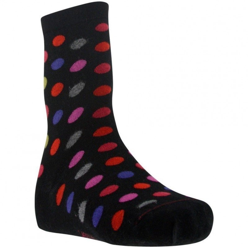 Chaussettes Femme POIS COLORES Noir et Multicolore