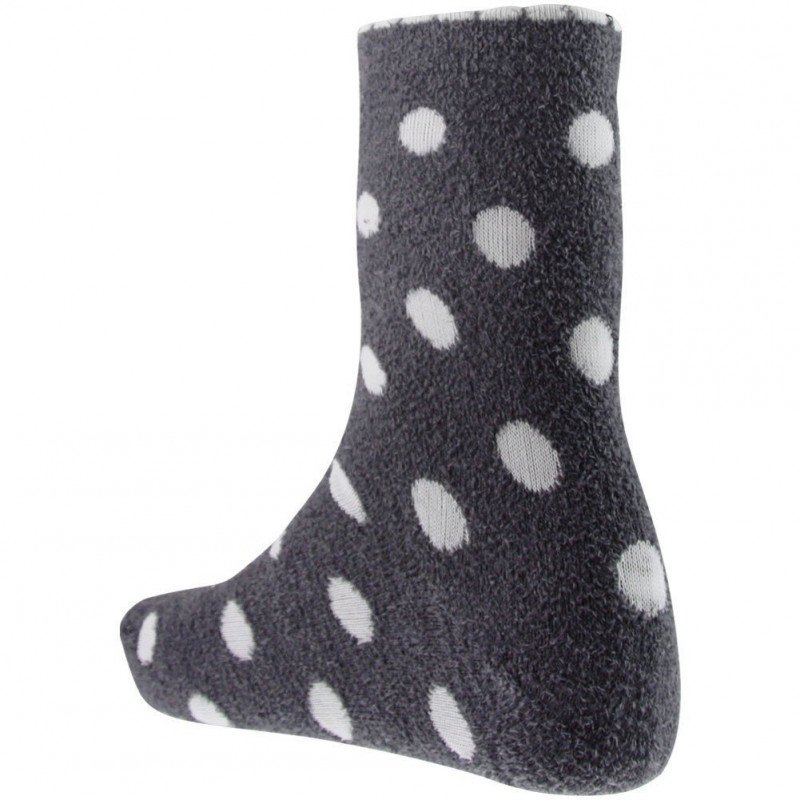 TWINDAY Chaussettes Femme Microfibre FOURRURE POIS Gris