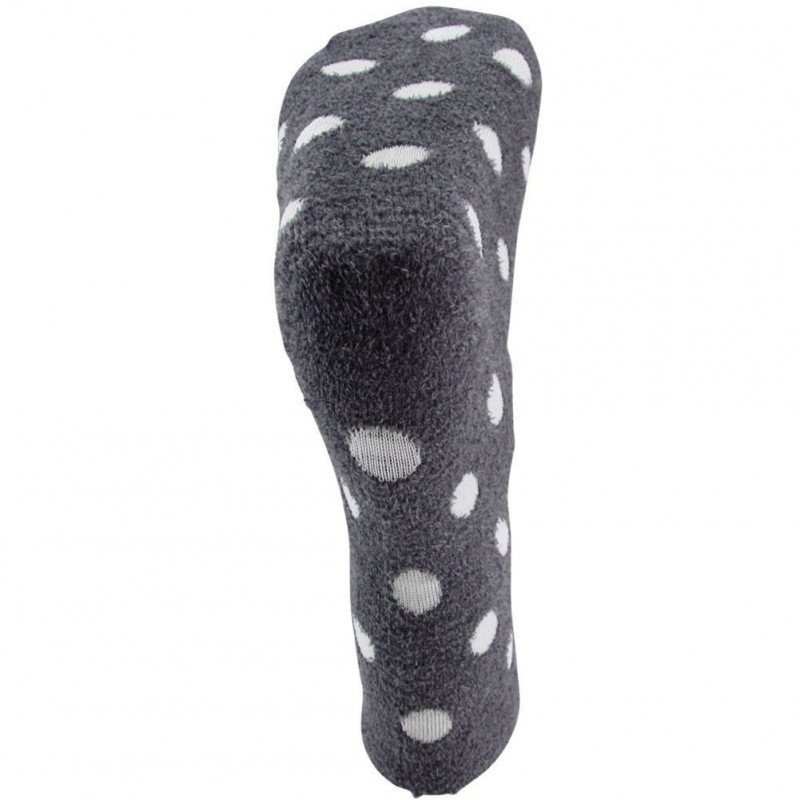 TWINDAY Chaussettes Femme Microfibre FOURRURE POIS Gris