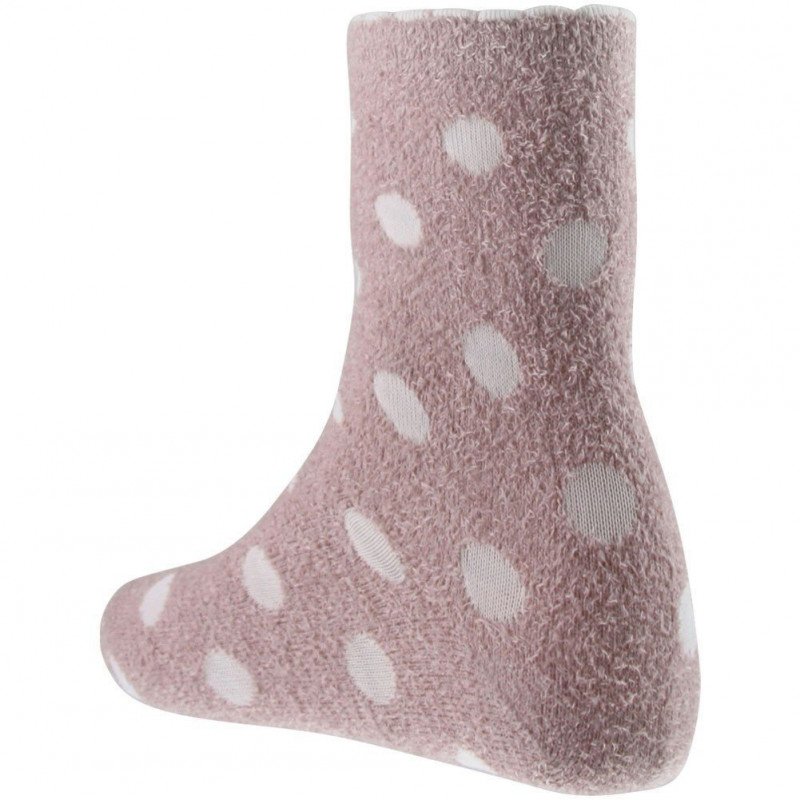 TWINDAY Chaussettes Femme Microfibre FOURRURE POIS Rose pâle