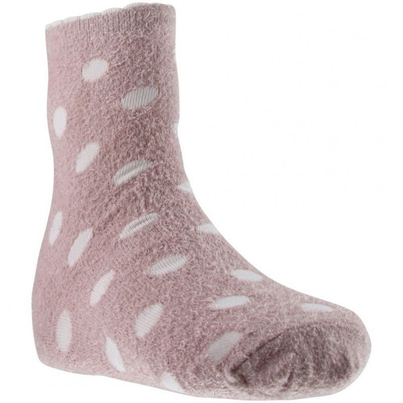 TWINDAY Chaussettes Femme Microfibre FOURRURE POIS Rose pâle