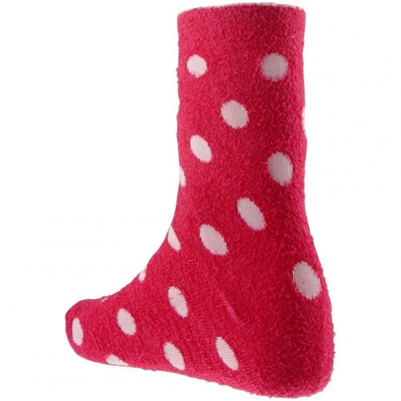 TWINDAY Chaussettes Femme Microfibre FOURRURE POIS Fuchsia