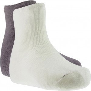 TWINDAY 2 paires Chaussettes Femme Microfibre DOUCEUR Blanc Taupe