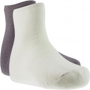 TWINDAY Lot de 2 paires de Chaussettes Femme Microfibre DOUCEUR Blanc Taupe