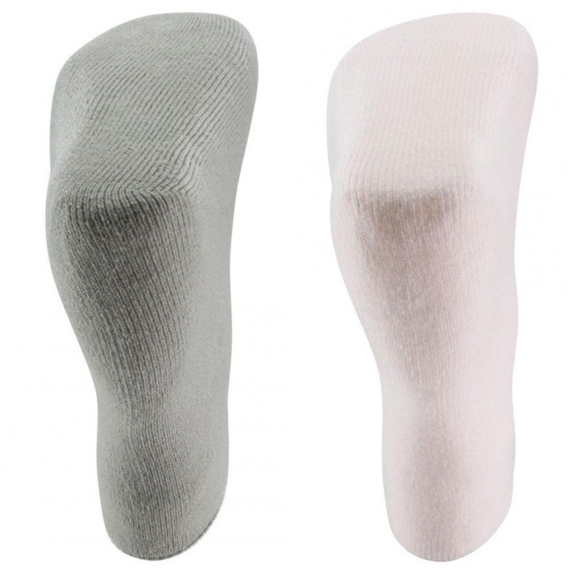 TWINDAY Lot de 2 paires de Chaussettes Femme Microfibre DOUCEUR Rose Gris