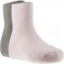 TWINDAY Lot de 2 paires de Chaussettes Femme Microfibre DOUCEUR Rose Gris