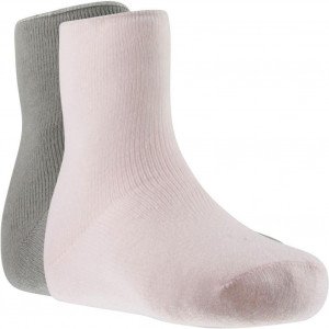 TWINDAY Lot de 2 paires de Chaussettes Femme Microfibre DOUCEUR Rose Gris