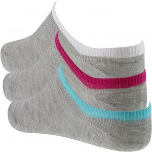 TWINDAY 3 paires de Socquettes Femme Coton LESINVISIBLES Gris
