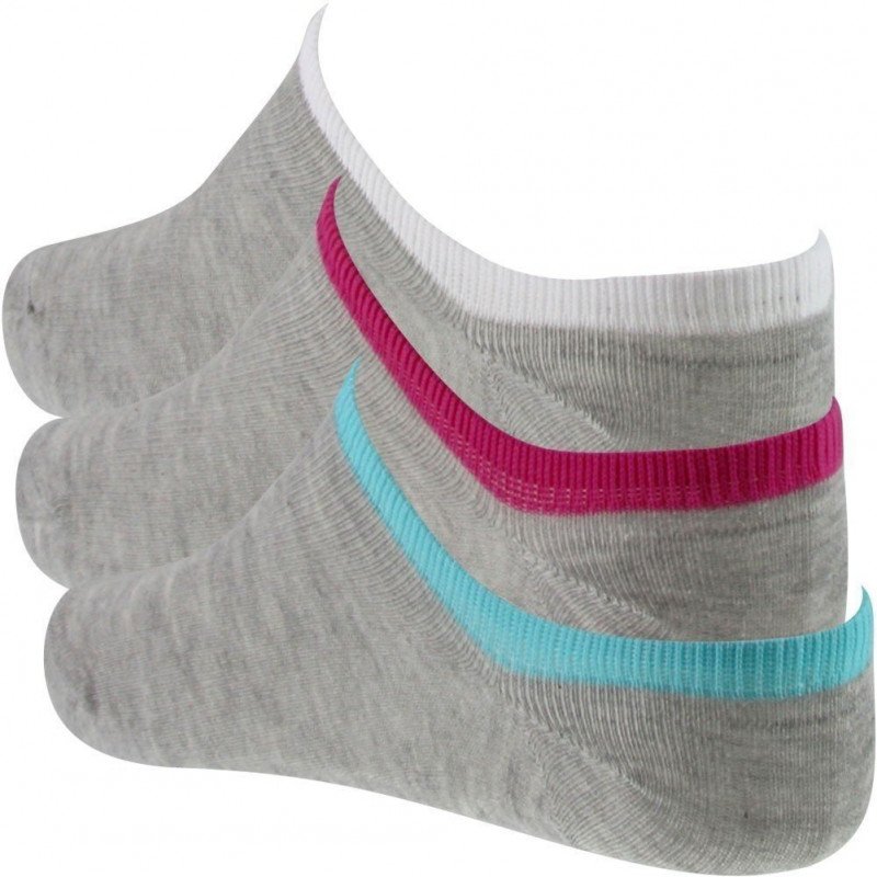 TWINDAY Lot de 3 paires de Socquettes Femme Coton LESINVISIBLES Gris