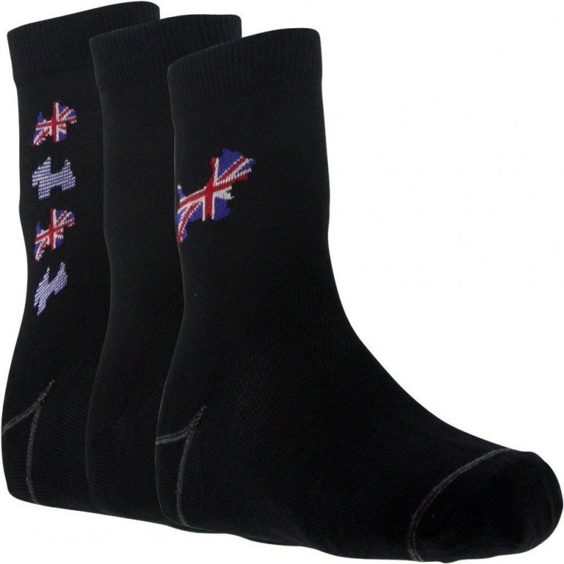 TWINDAY Lot de 3 paires de Chaussettes Femme Coton SCOTTISH FLAG Noir