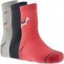 LOT DE 3 Chaussettes Chaussettes Femme SCOTTISH DOG Gris et Rose