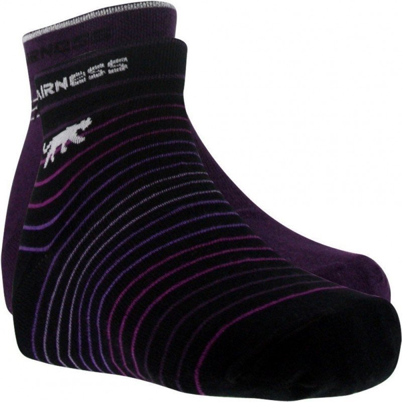 AIRNESS Lot de 2 paires de Mi-chaussettes Femme Coton STRIPES Violet Rayures Violet