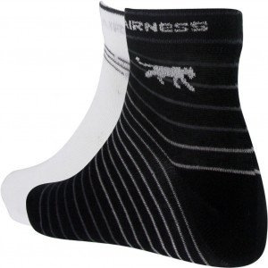 AIRNESS 2 paires Mi-chaussettes Femme Coton STRIPE Bc Rayure Gris