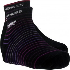 AIRNESS 2 paires Mi-chaussettes Femme STRIPES Noir Rayes Violet