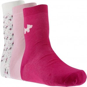 TWINDAY Lot de 3 paires de Chaussettes Femme Coton LIBERTY SCOTTISH Fuchsia Blanc