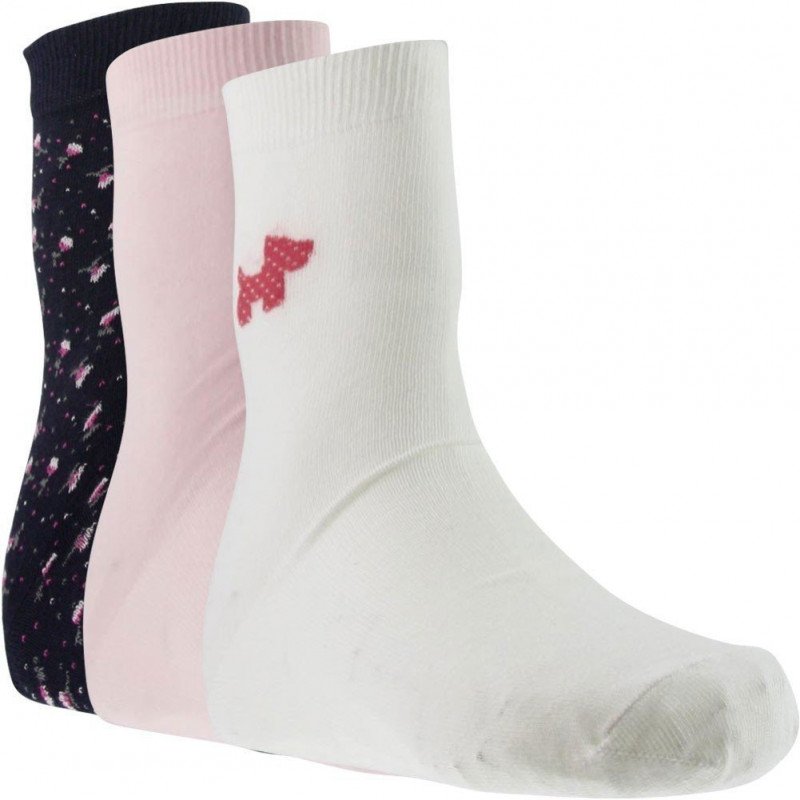 TWINDAY 3 paires Chaussettes Femme LIBERTYSCOTTISH Marine Blanc