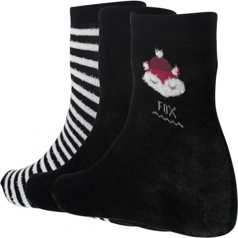 TWINDAY Lot de 3 paires de Chaussettes Femme Microcoton FOX FOURRURE Noir