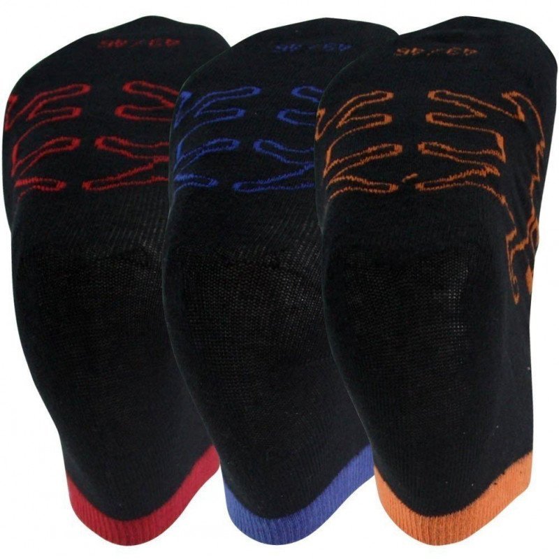 AIRNESS Lot de 3 paires de Socquettes Homme Coton LARGEPANT Noir