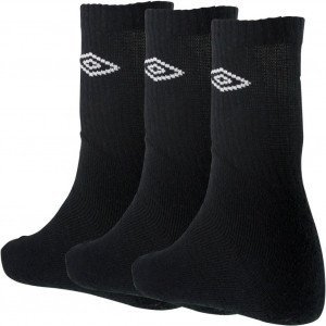 UMBRO Lot de 3 paires de Chaussettes Homme Coton TENNIS Noir
