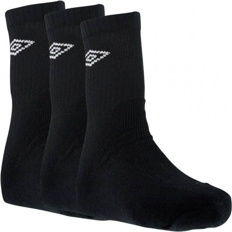 UMBRO Lot de 3 paires de Chaussettes Homme Coton TENNIS Noir