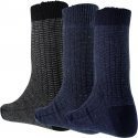 TWINDAY Lot de 3 paires de Chaussettes Homme Microfibre TRAVAIL INUSABLE Bleu Noir