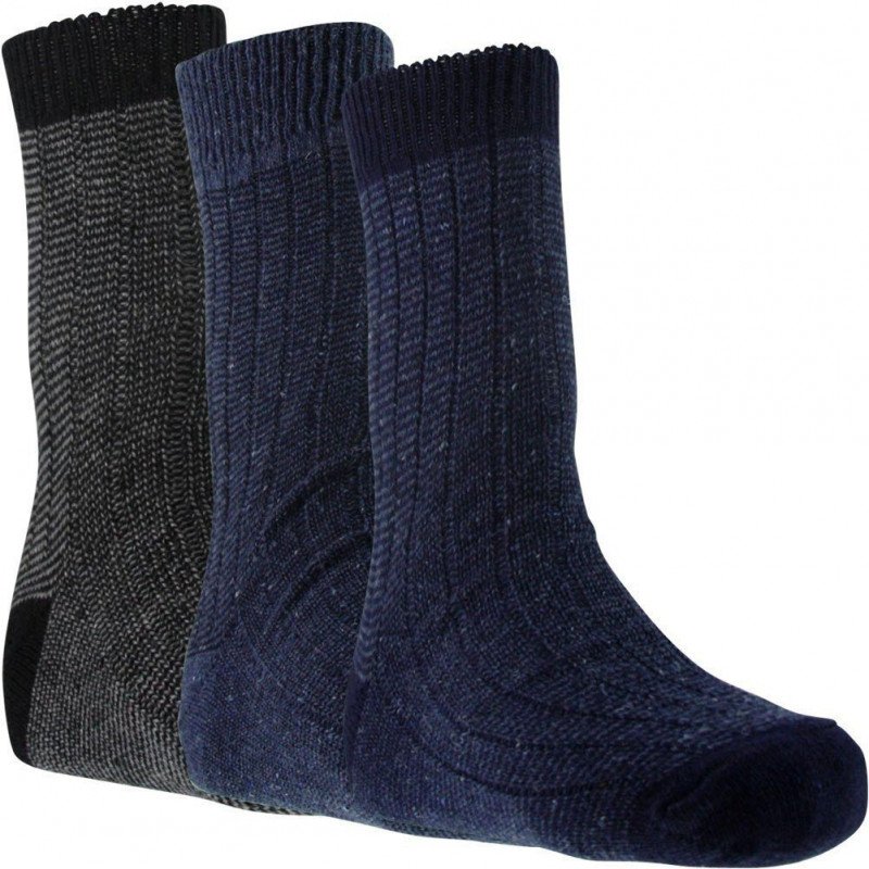 TWINDAY Lot de 3 paires de Chaussettes Homme Microfibre TRAVAIL INUSABLE Bleu Noir