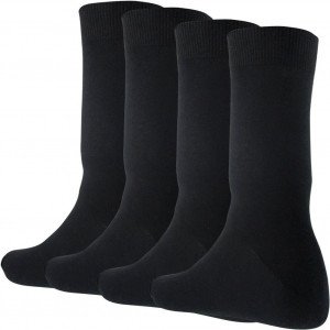 ATHENA Lot de 4 paires de Chaussettes Homme Coton RECORD Noir uni