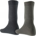 ATHENA Lot de 2 paires de Chaussettes Homme Coton LESUNIES Gris Kaki