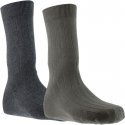 ATHENA Lot de 2 paires de Chaussettes Homme Coton LESUNIES Gris Kaki