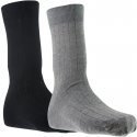 ATHENA Lot de 2 paires de Chaussettes Homme Coton COTES Gris Noir