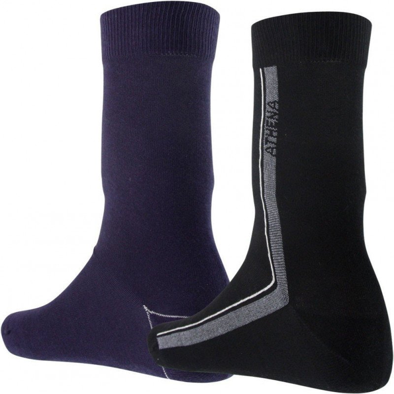 LOT DE 2 Chaussettes Chaussettes Homme JACQUARD Noir et Marine