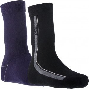 ATHENA 2 paires de Chaussettes Homme Coton JACQUARD Noir Marine