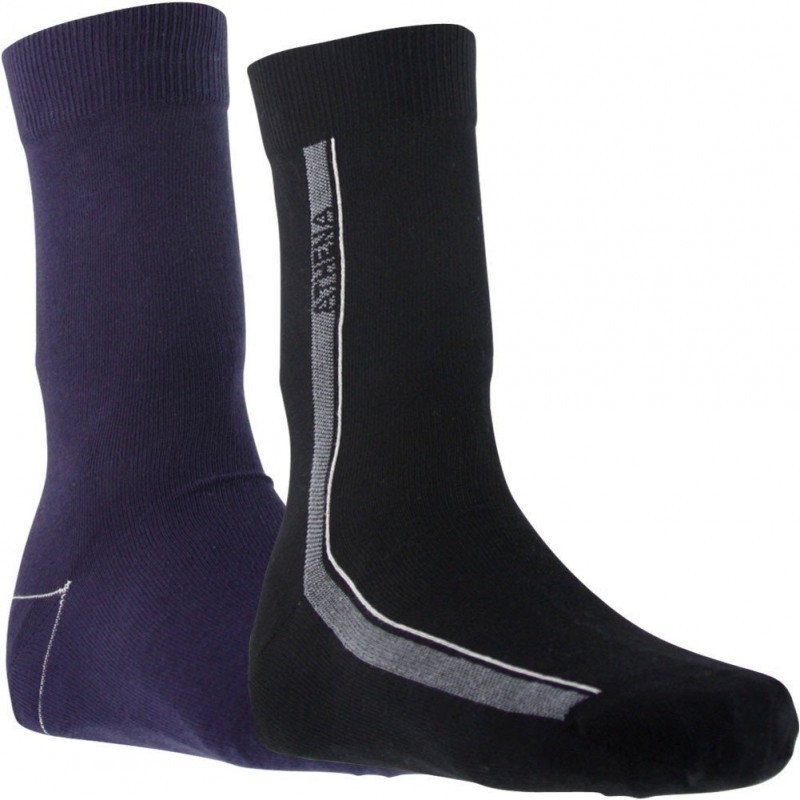LOT DE 2 Chaussettes Chaussettes Homme JACQUARD Noir et Marine