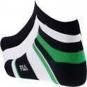 FILA Lot de 3 paires de Socquettes Homme Coton LARGE Vert Blanc Marine