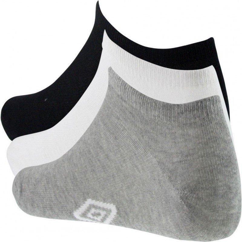 UMBRO Lot de 3 paires de Socquettes Homme Coton SNEAK Gris Blanc Noir