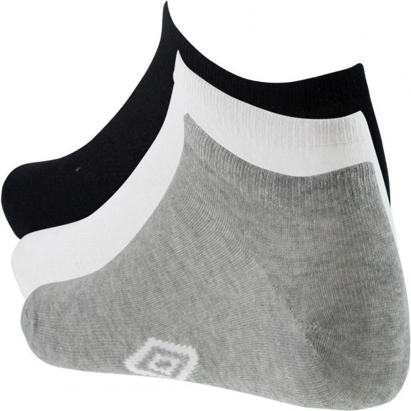 LOT DE 3 Socquettes Chaussettes Homme Noir et Gris