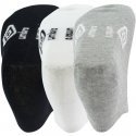 UMBRO Lot de 3 paires de Socquettes Homme Coton SNEAK Gris Blanc Noir