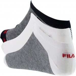 FILA 3 paires Socquettes Homme Coton RAYURES Rouge Blanc Marine