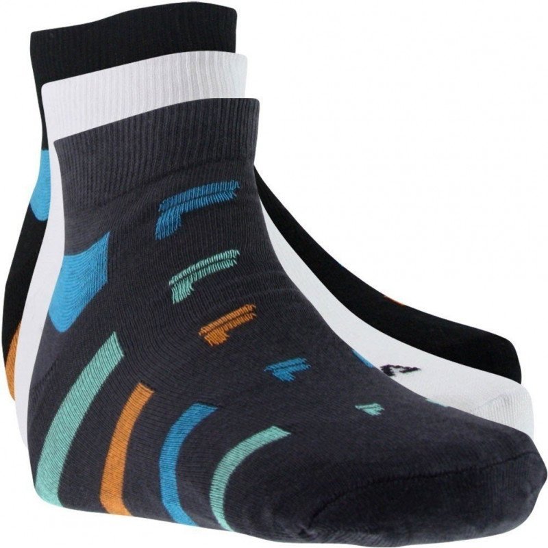 LOT DE 3 Mi-chaussettes Chaussettes Homme RAYURES Noir et Anthracite