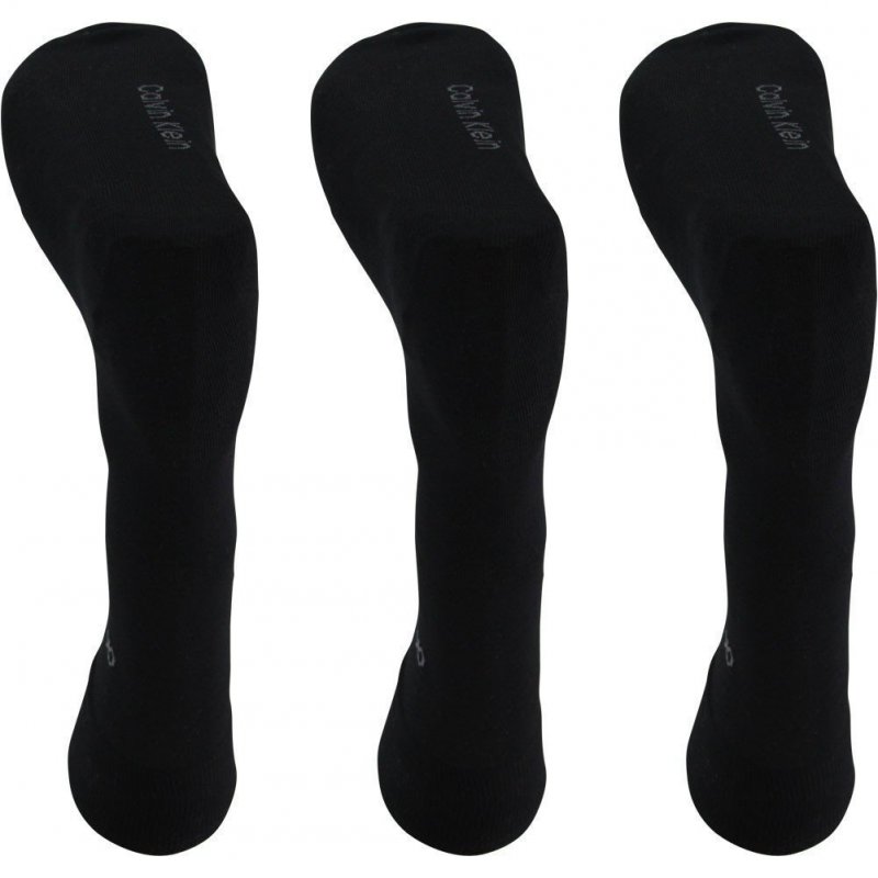 CALVIN KLEIN Lot de 3 paires de chaussettes Homme Coton UNI Noir