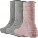 CALVIN KLEIN Lot de 3 paires de Chaussettes Femme Coton ROULETTES Rose Gris