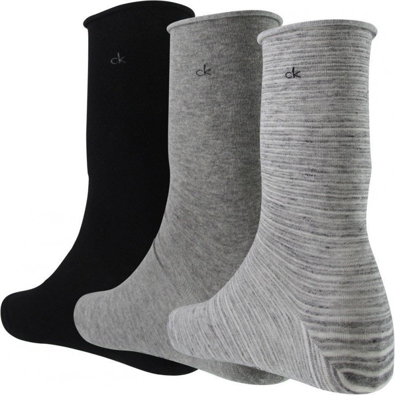 LOT DE 3 Chaussettes Chaussettes Femme ROULETTES Gris et Noir