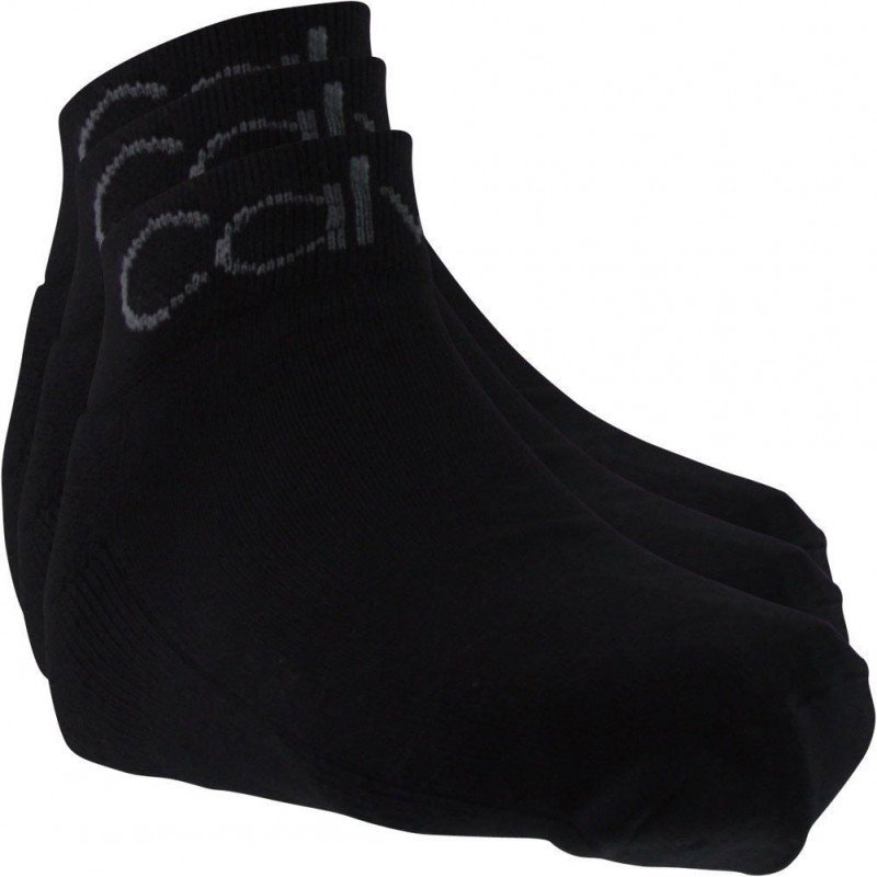 CALVIN KLEIN Lot 3 paires de Mi-Chaussettes Homme Coton SPORT Noir