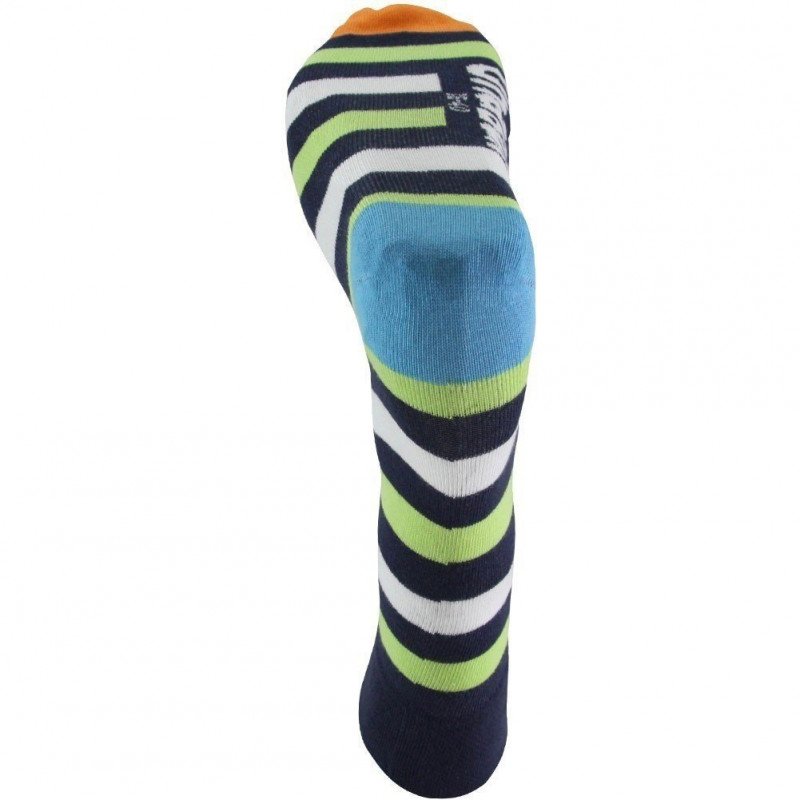 UNABUX Chaussettes Mixte Coton RAYURES Marine Vert