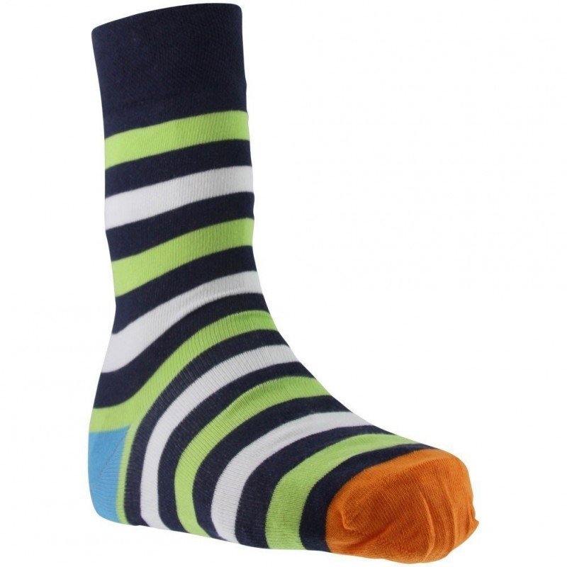 UNABUX Chaussettes Mixte Coton RAYURES Marine Vert