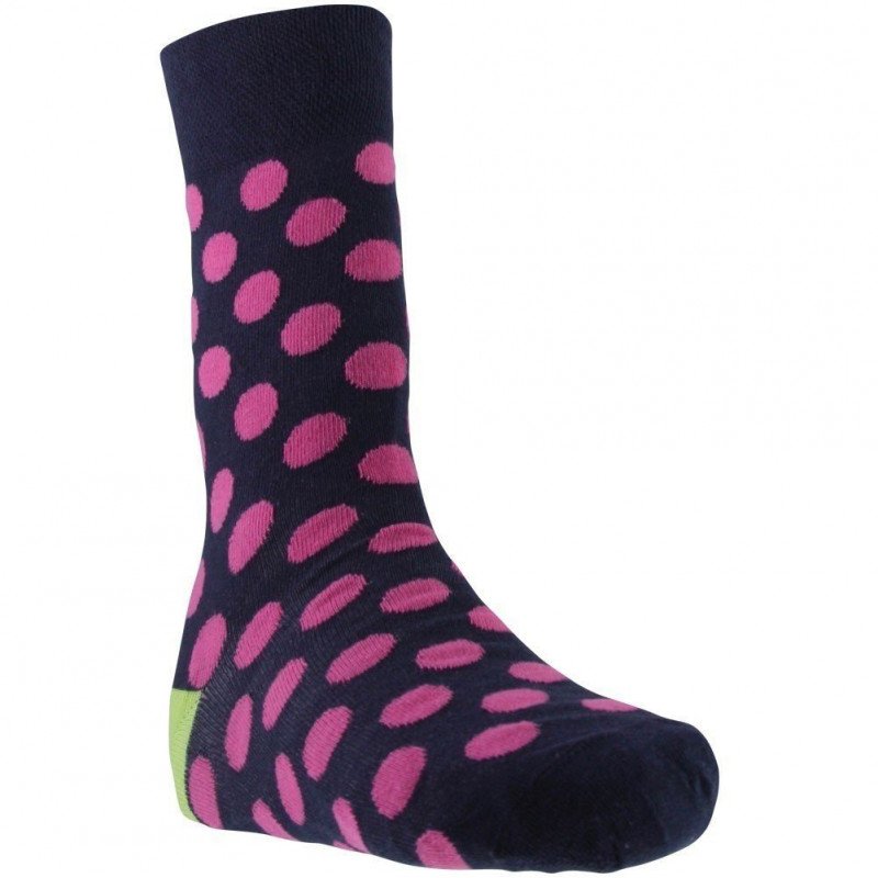 UNABUX Chaussettes Mixte Coton POIS Marine Rose