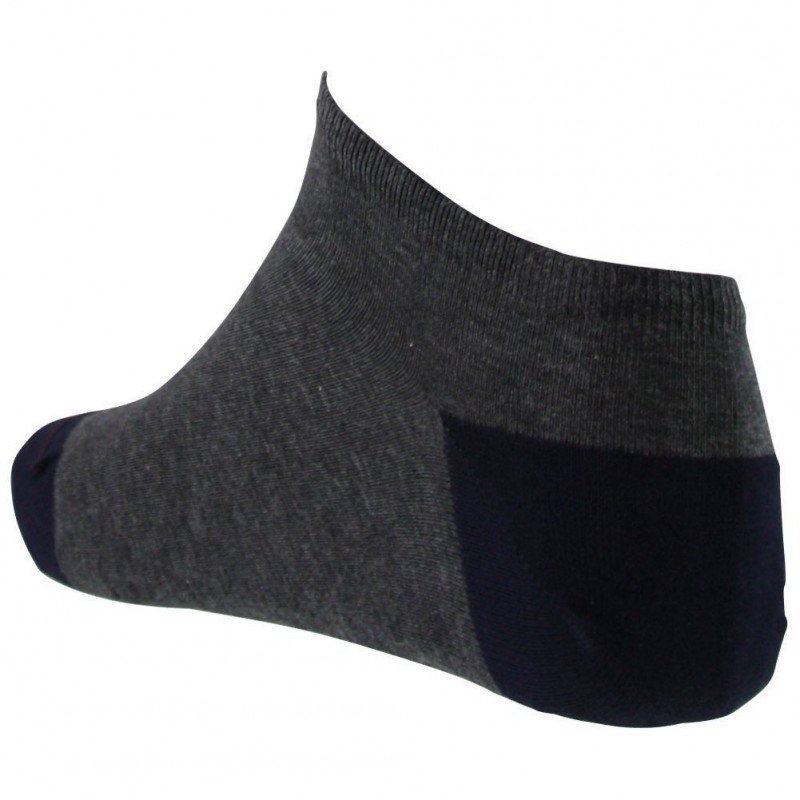 Socquettes Homme TALON POINTE Gris et Marine